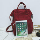 Solid Color Travel Backpacks Corduroy Women Large Top-handle Bags (Red)