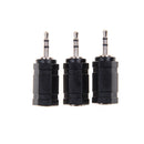 3pcs Black 2.5mm Male to 3.5mm Female Audio Stereo headphones  Adapter Plug J Kw