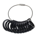 Plastic UK Finger Sizer Ring Gauge L - W Black