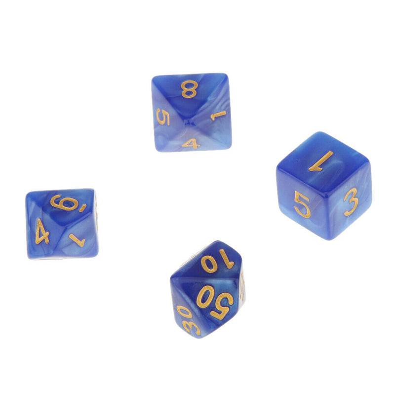 14 Pieces Acrylic Polyhedral Digital Dices Die for Party Casino Pub Card Game