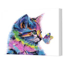 Hand Painted Picture DIY Colorful Cat Frameless Painting By Numbers Craft A