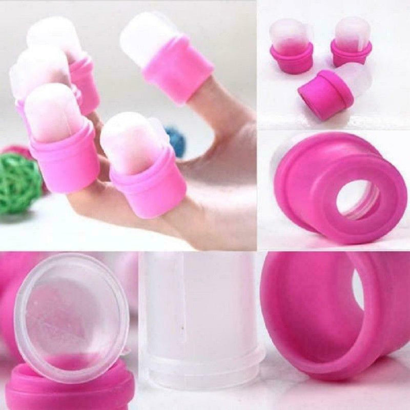 Wearable Nail Acrylic Soaker Kit Polish Remover Gel Cap Pink 10Pcs, Tip Rem X3A7
