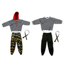 1/6 Stripes Hoodies Suit for 12 inch HOT TOYS /  Male Figures Body -
