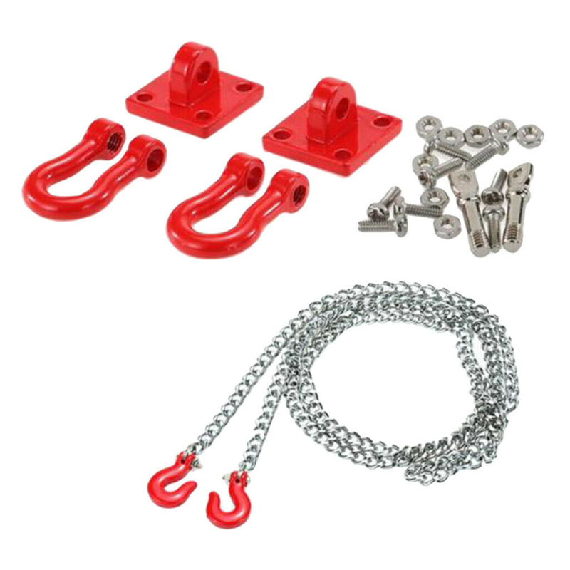 2Pcs Replacement 1:10 Metal Shackle Tow Hook Chain For Axial SCX10 CC01 RC Buggy