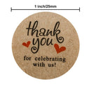 Kraft Paper Round Thank You for Celebrating with Us Stickers 500Labels/Roll E3Y8