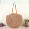 Women Summer Straw Round Shoulder Bags Big Capacity Beach Handbags/Khaki
