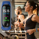 M3 Blood Pressure Oxygen Heart Rate IP67 Waterproof Bracelet (Dark Blue)
