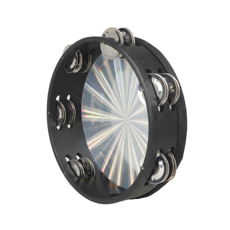 2 Pack of  8'' Hand Held Tambourine Drum Bell Metal Jingles Percussion Musical