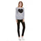 New Women Lady Cute Heart Love Round Neck Long Sleeve Top Tshirt Blouse L