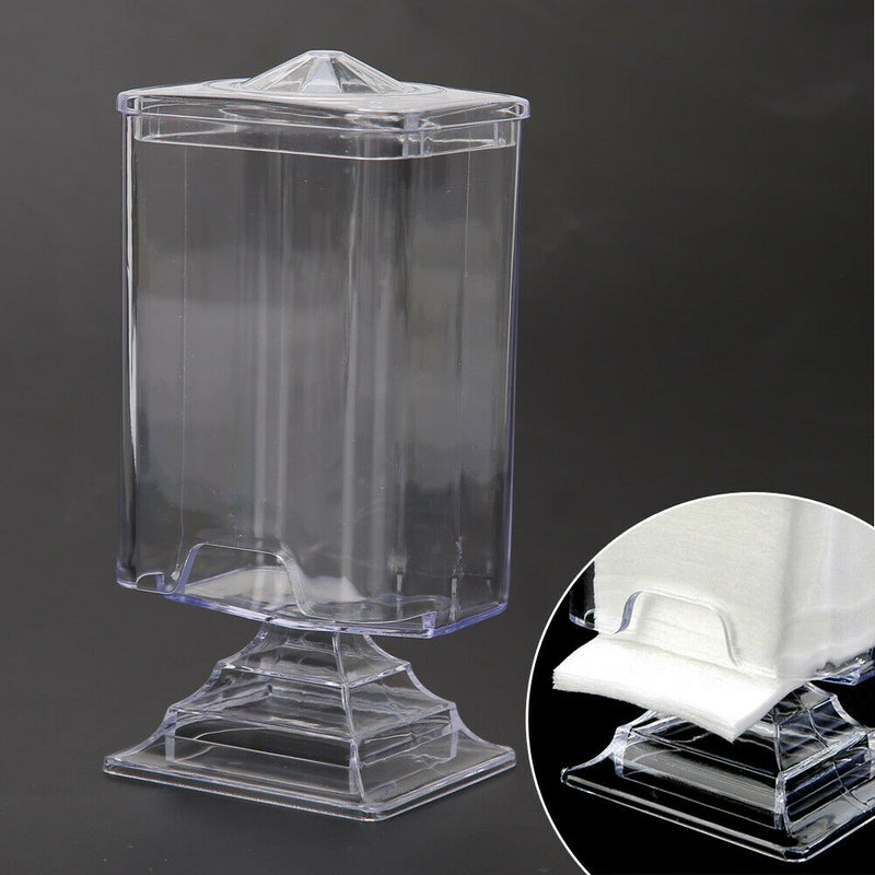 Makeup Cotton Pad Box Clear Nail Art Remover Paper Holder Organizer Case A