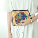 DIY Elephant Special Shaped Diamond Painting Wristlet Clutch Zipper Wallet