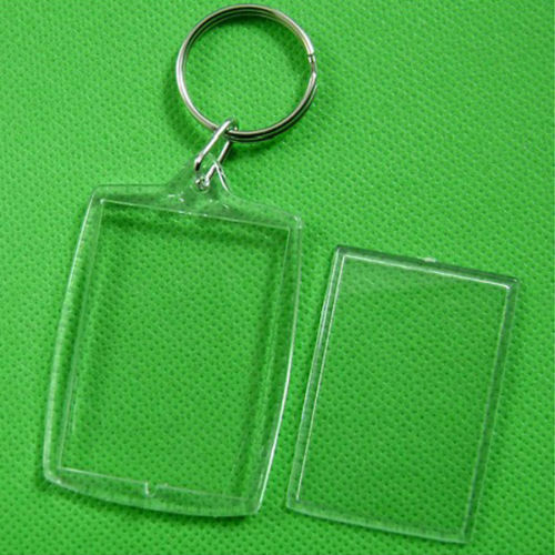 10X Keychain Key Rings Blank Clear TranspareFB Acrylic Picture Frames Lockets Gw