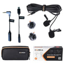 Comica CVM-D02B 6M/19.7Ft Dual-Head Lavalier Lapel Microphone for Nikon Son