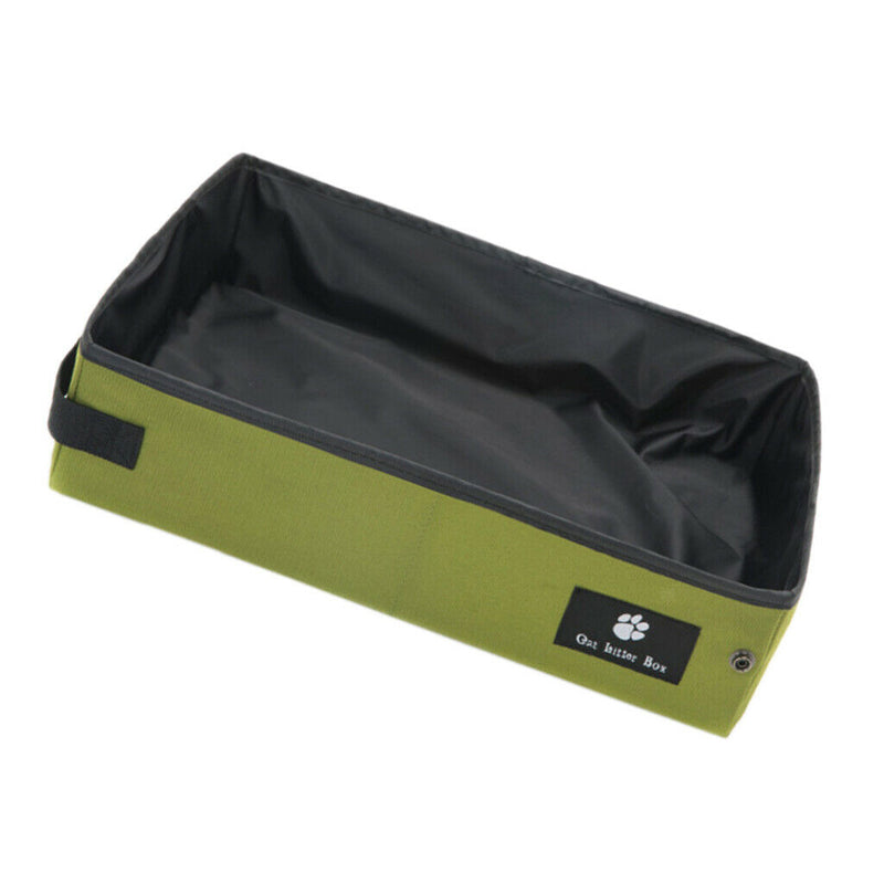Pet Cat Litter Waterproof Box Kitty Toilet Seat Collapsible Toilet Green S
