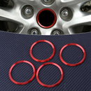 4pcs Red Aluminium Wheel Center Hub Ring Cover Trim Fit For Mazda CX-3 2016-2018