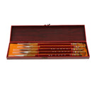 5 Pieces Chinese Calligraphy Wolf Hair Brushes Wooden Shaft for