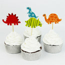 24pcs/set Dinosaur Toppers Picks Cupcake Topper Baby Shower Supplies  JR
