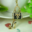 Cute Crystal Rhinestone Butterfly Keychain Keyring Ring Chain Charm Key Bag Z1W5