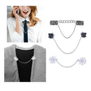Retro Shawl Clips with Chain - Pack of 3 - Cardigan Shrug Sweater Clips Clasp,