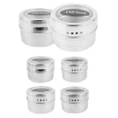 6pcs/set Stainless Steel Seasoning Jar Kitchen Spice Salt Condiment Bottle