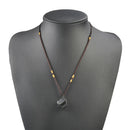 Natural Black Tourmaline Pendant Necklace Chakra Crystal Healing Stone Pendant