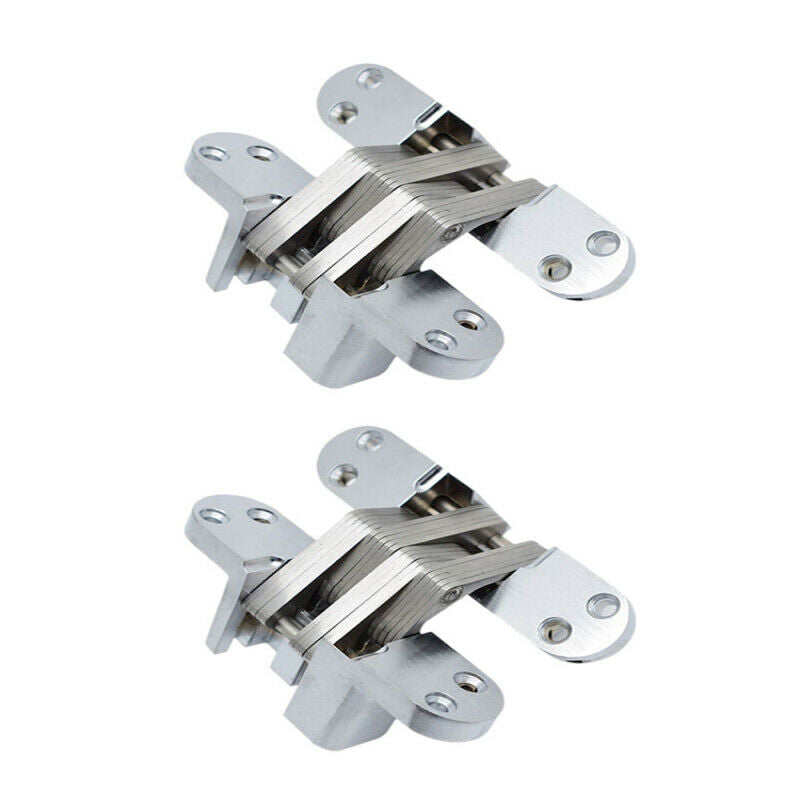 2 x Hidden Cross Hinge Invisible Concealed Hinges Folding Door Hinge D GRH