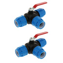 2 Pieces 3-Way Valve Garden Hose PE Connector Splitter with Steel Core, Heavy