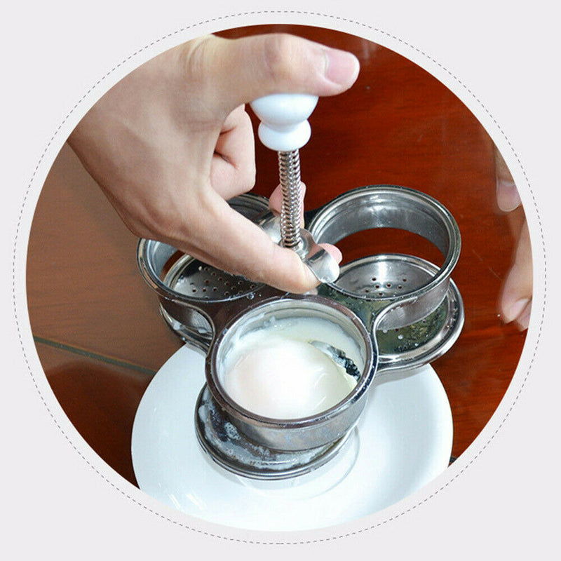 1 x Egg Poacher Egg Cooker Stainless Steel Egg Boiler Non-Stick Kitchen