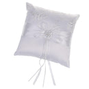 Beautiful Rose Flower Satin Ribbon Ring Pillow Cushion for Wedding 20 x 20cm