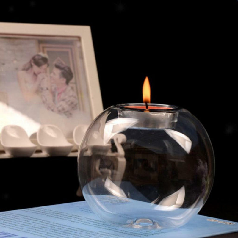 10pcs 8cm Crystal Ball Tea Light Candleholder for Home Wedding Decoration