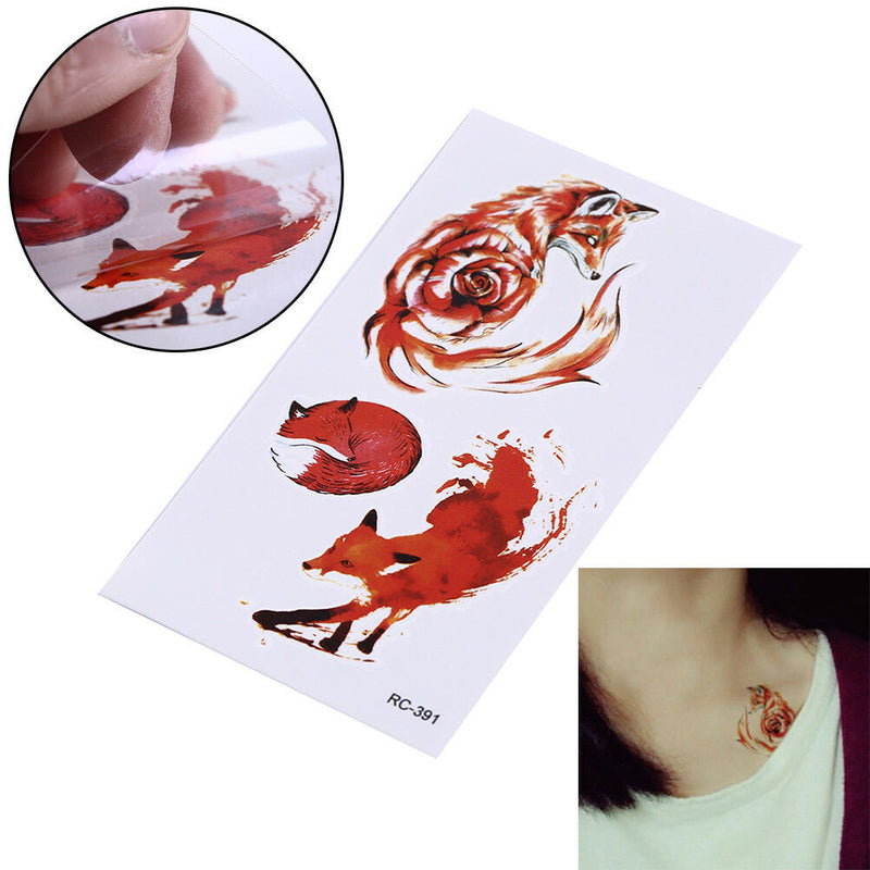 Waterproof Temporary Tattoo Stickers Cartoon Fox Water LZansfer flash tatooII Kw