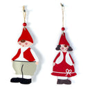 2Pcs Santa Claus Christmas Pendants Ornaments Wooden Craft for Christmas TrSEAU