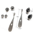 4Pair/Set Bohemian Geometric Water Drop Pendant Earrings Crystal Stud EarringsJR