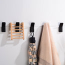 5Pcs Black Robe Hooks Key Aluminum Bathroom Towel Hook Wall Mounted Clothes