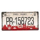 Paris Car License Retro Metal Tin Sign Plaque Picture Bar Pub Man Cave
