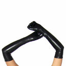 Long gloves in leather optics One Size Black - Black X6M8