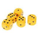 5x Table Game Dice D6 Wooden Die for Drinking Game D&D Game Toys Gift Yellow