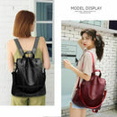 Women Backpack Purse Waterproof Pu Leather Anti-Theft Rucksack Fashion Scho B4R7