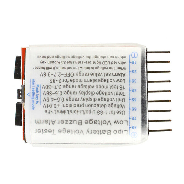 1-8S Lipo LiMn Battery Tester Low Voltage Buzzer Alarm C5O3