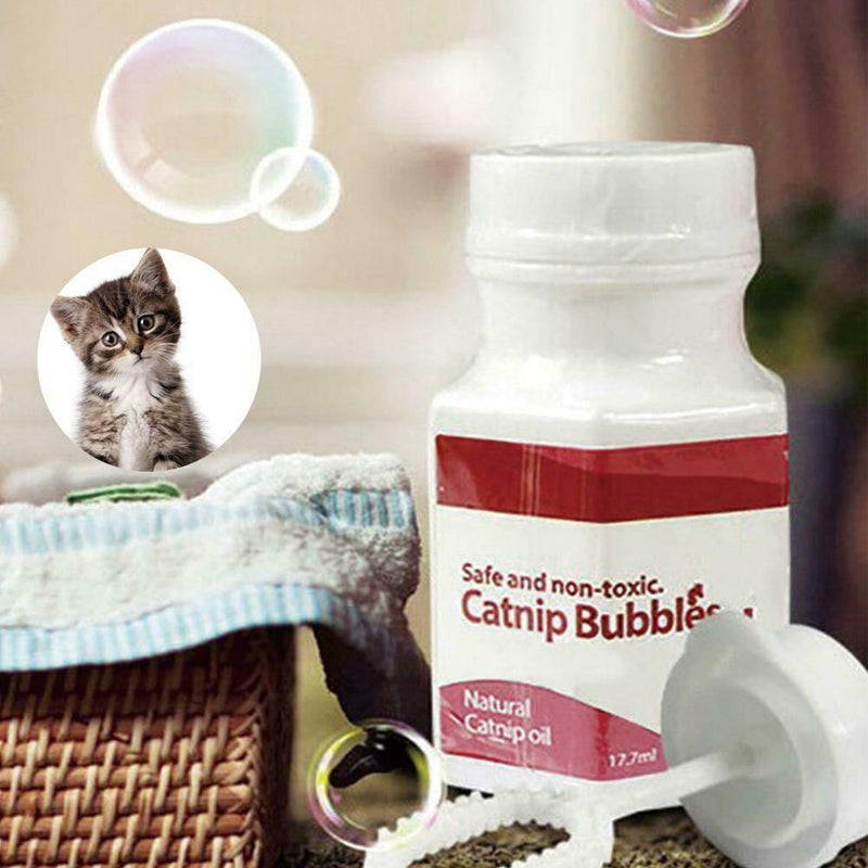 18ml Liquid Catnip Bubbles Oil Blower Cat Kitten Interactive Toys 2019