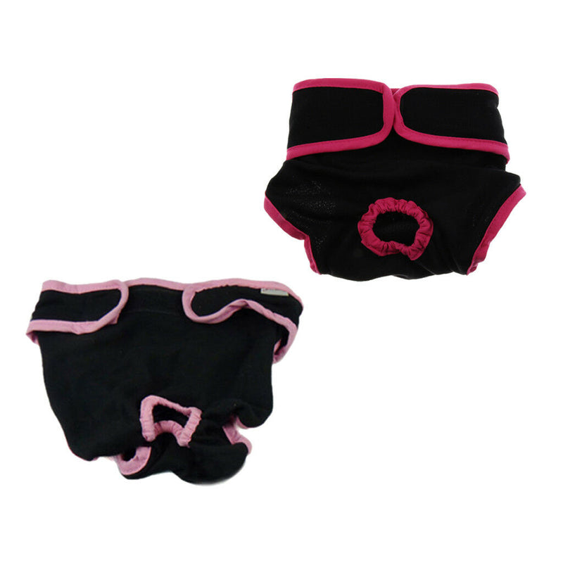 2 Pcs Female Dog Diapers Sanitary Pantie Pant Reusable Dog Diapers Wrap L/XL