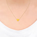 Simple Heart Pendant Necklace Women Golden Clavicle Chain Charming Jewelry