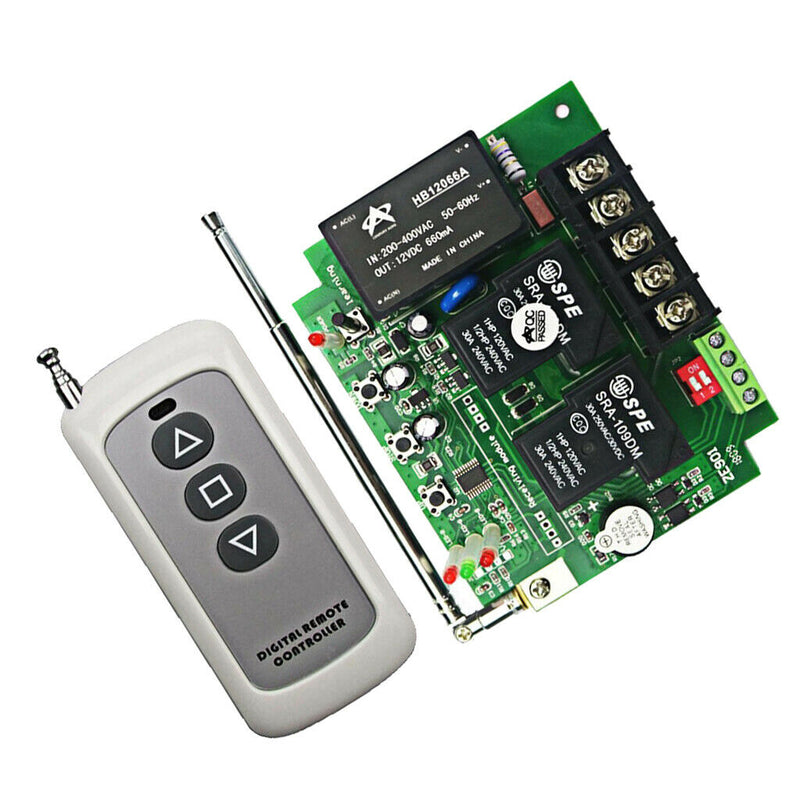 AC220-380V 2 CH Channel 433Mhz Wireless Remote Control Switch with 3 Button