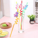 4pcs Disposable Unicorns Shape Hard Straws Birthday Decoration Tableware de ME