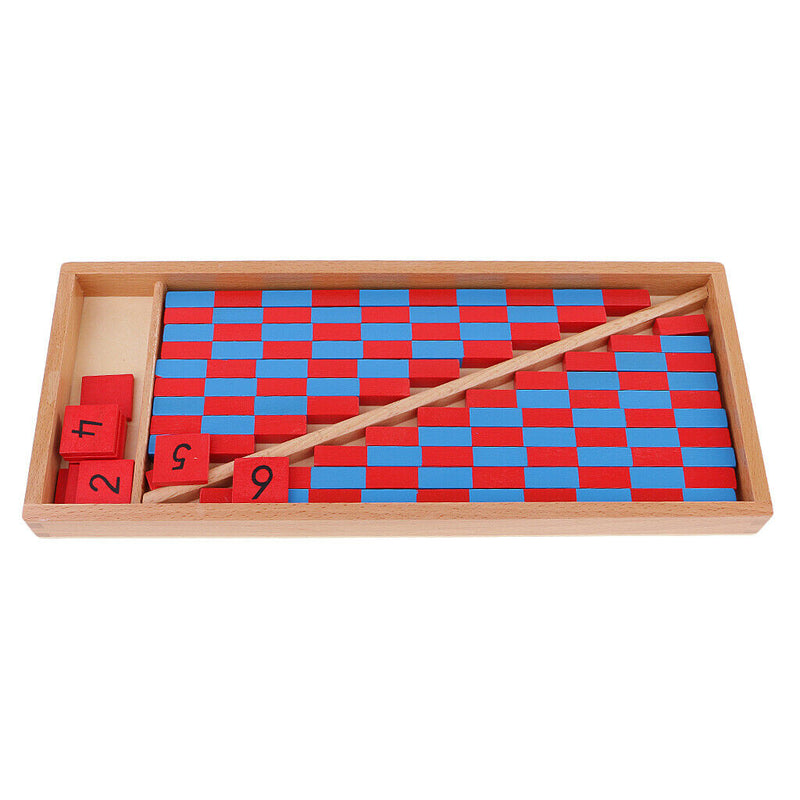 Kids Beechwood Family Set Of Numerical Blue & Red Robs Length Grading Sticks