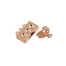100x 18mm Metal Loose 3 Stand Box Clasp Jewelry Findings Bracelet Necklace