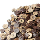 50pcs Mix Shape Brown Coconut Shell 2/4 Holes Buttons Sewing Scrapbooking Dwgp