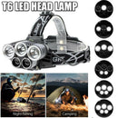 250000LM 5X T6 LED Headlamp Rechargeable Head Light Flashlight Torch Lamp