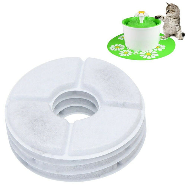 4Pcs Replacement Filters for Flower Style Cat Pet Water Fountain Drinking Bowl
