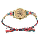 Multicolor elephant watch Quartz watch braided bracelet (red)
